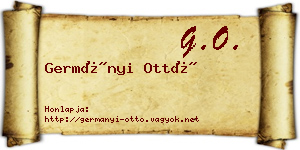 Germányi Ottó névjegykártya